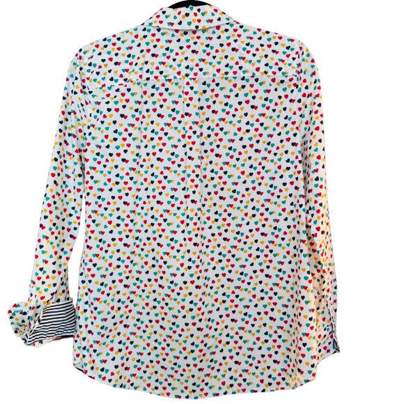 Talbots Classic Cotton Shirt with Hearts Long Sleeve Button Down Women’s Small - Picture 5 of 5